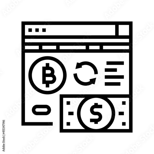 crowdfunding ico line icon vector. crowdfunding ico sign. isolated contour symbol black illustration