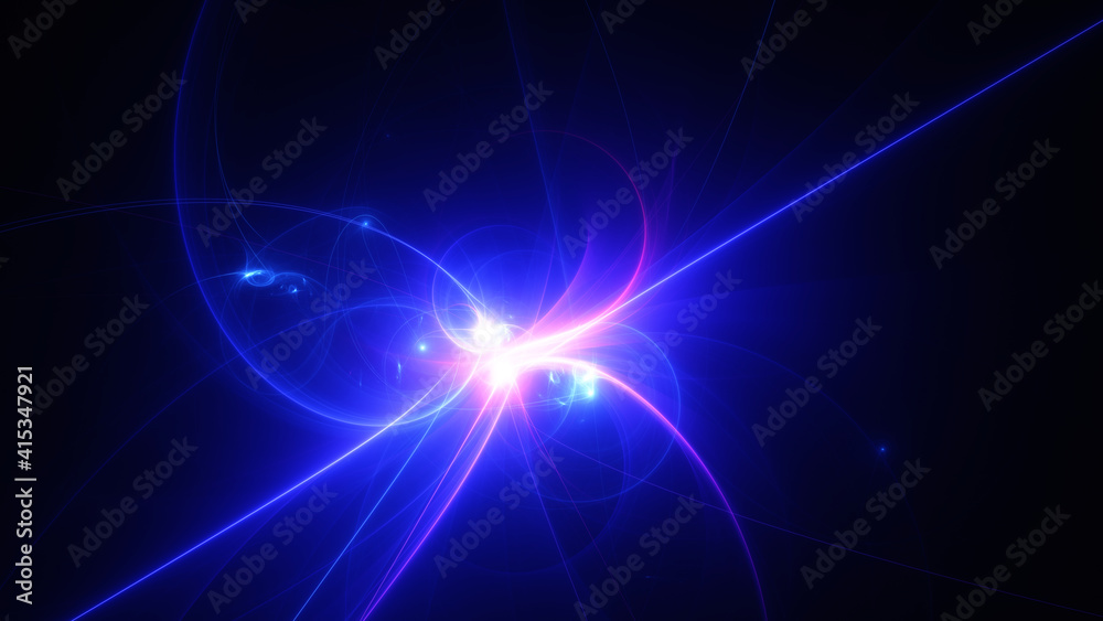 Abstract background, smooth blue and red lines on a black background. Abstract background, smooth blue and red lines on a black background.