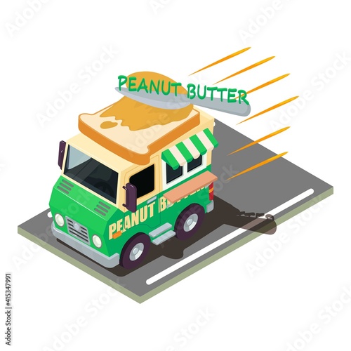 Breakfast delivery icon. Isometric illustration of breakfast delivery vector icon for web