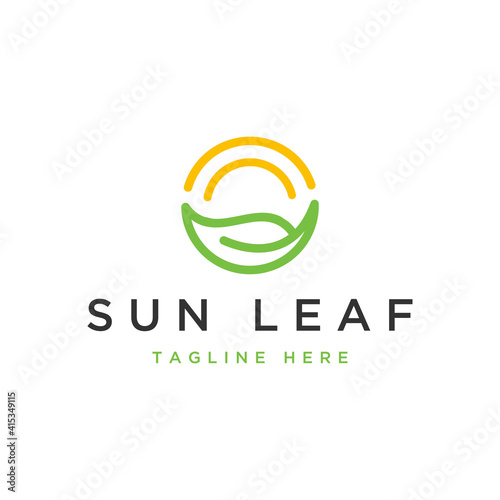 nature design logo, or sun with leaves