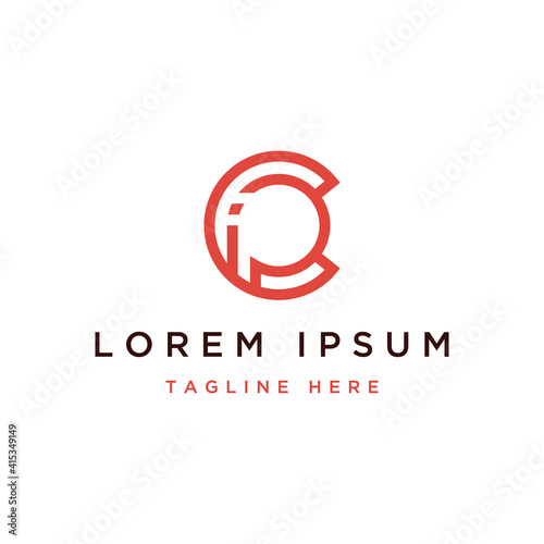 Cip initials monogram design logo