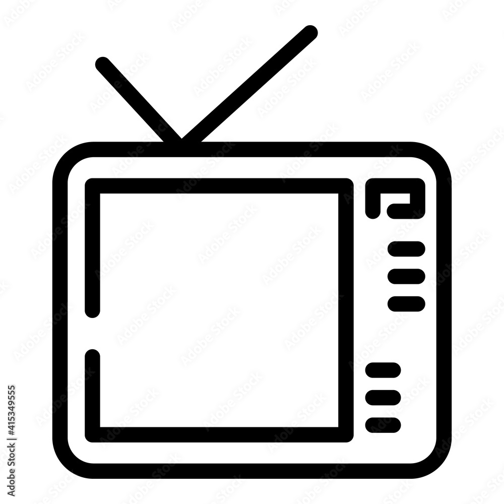 Interactive tv media icon. Outline interactive tv media vector icon for web design isolated on white background Interactive tv media icon. Outline interactive tv media vector icon for web design isolated on white background
