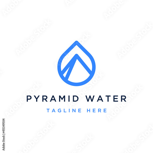 unique design logo or water drop with pyramid