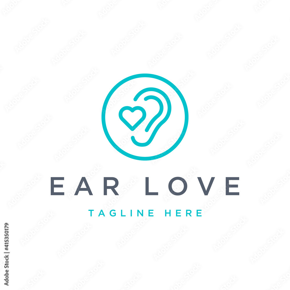 logo design ear care or ear with a love logo design ear care or ear with a love