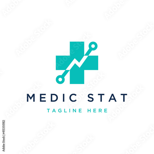 health analysis design logo or plus sign with status chart