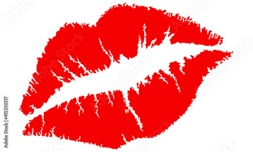 Red lips isolated on white