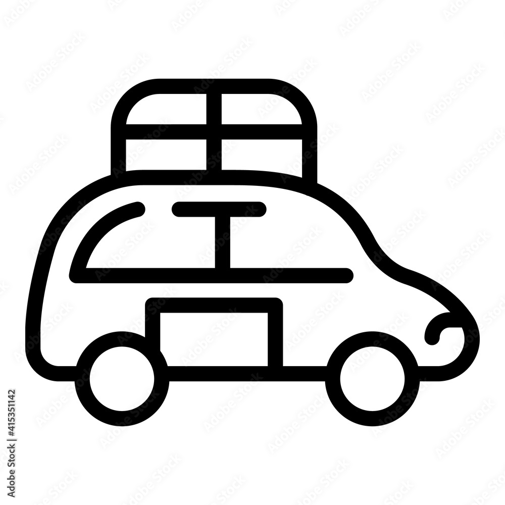 Full car roof icon. Outline full car roof vector icon for web design isolated on white background
