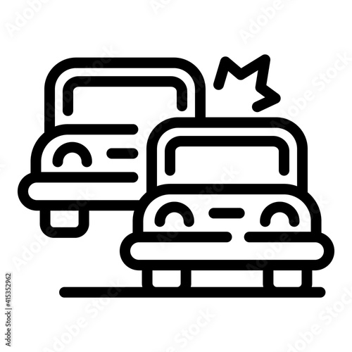 Car accident icon. Outline car accident vector icon for web design isolated on white background