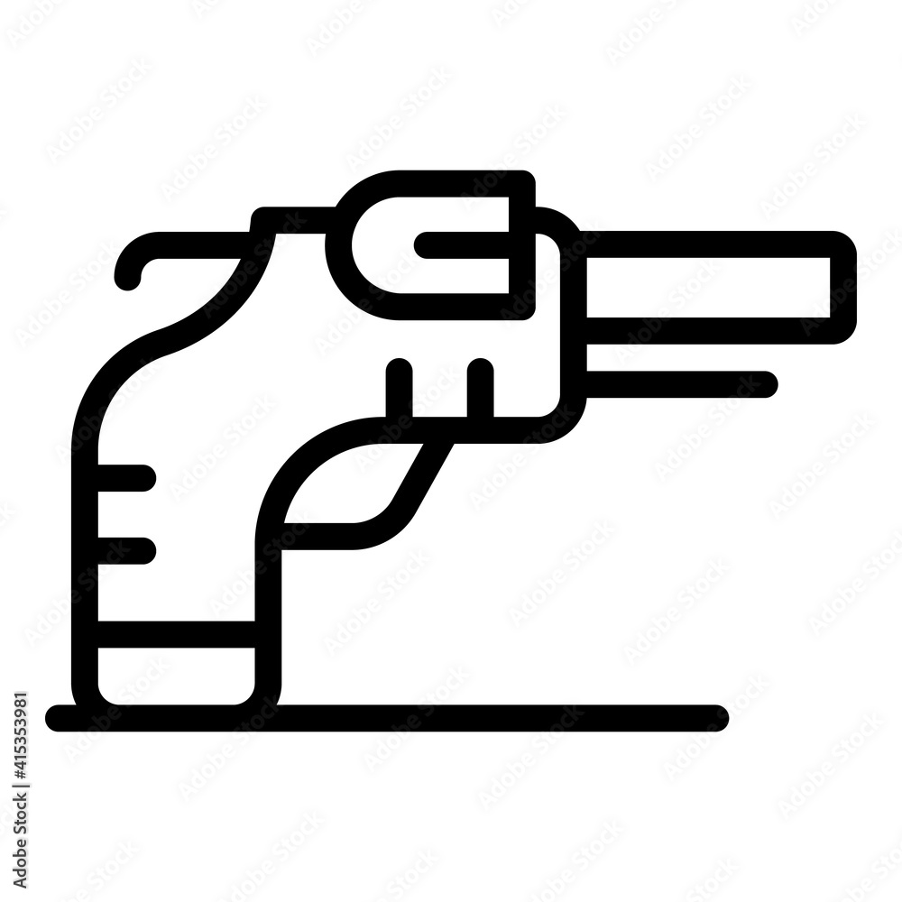 Pistol icon. Outline pistol vector icon for web design isolated on white background