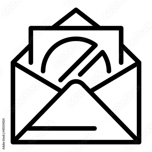 Restricted mail icon. Outline restricted mail vector icon for web design isolated on white background