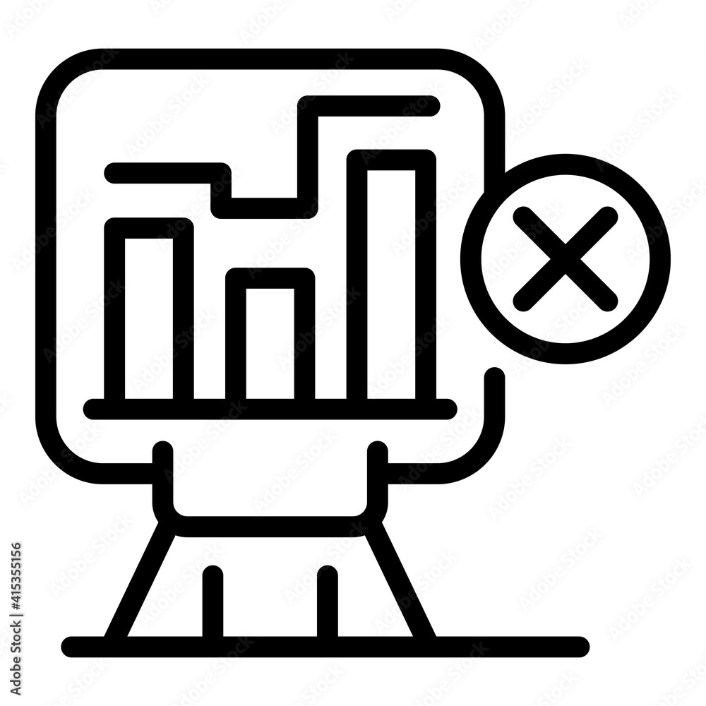 Graph report dislike icon. Outline graph report dislike vector icon for web design isolated on white background Graph report dislike icon. Outline graph report dislike vector icon for web design isolated on white background