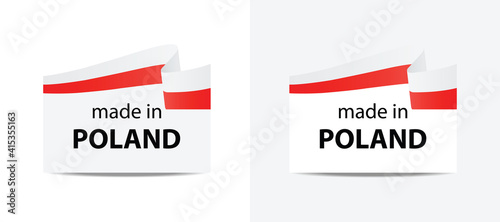 made in Poland vector stamp. badge with Poland flag	
