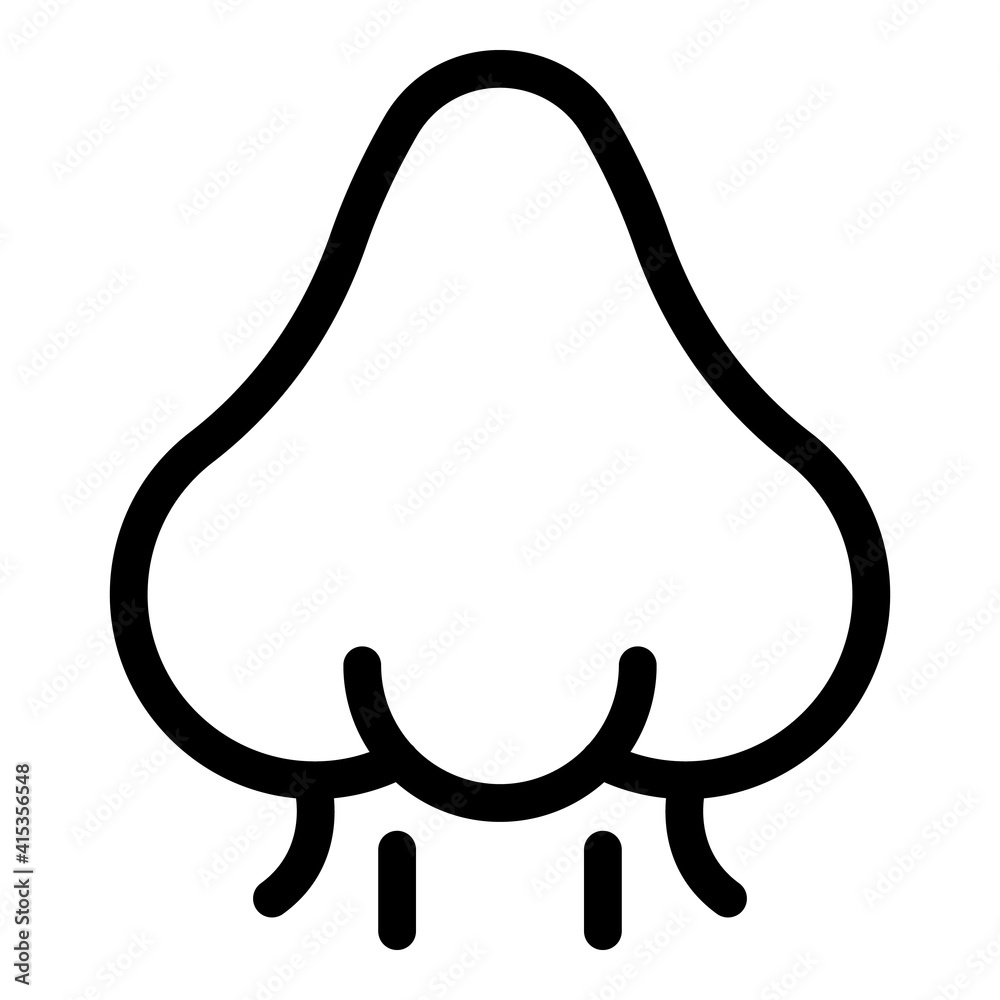 Nose smell icon. Outline nose smell vector icon for web design isolated on white background Nose smell icon. Outline nose smell vector icon for web design isolated on white background