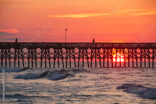 Photography beautiful summer sunrise in the Myrtle Beach in South Carolina
