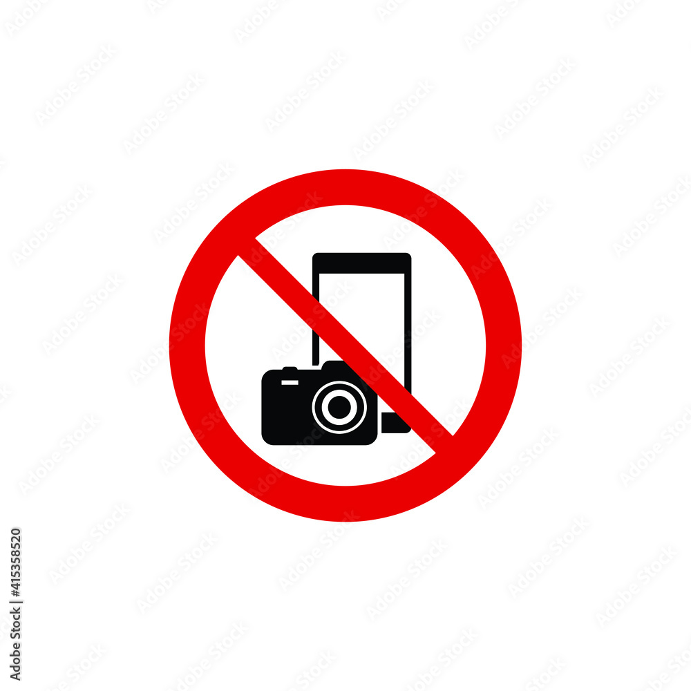 No photography sign icon. Prohibited photo icon No photography sign icon. Prohibited photo icon