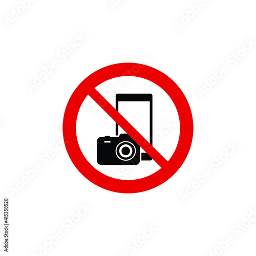 No photography sign  icon. Prohibited photo icon