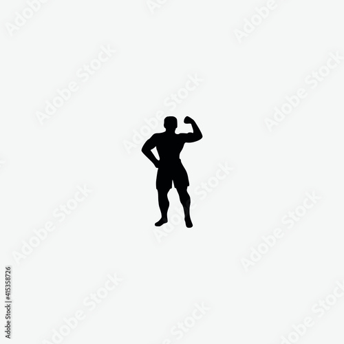 muscle man silhouette vector illustration