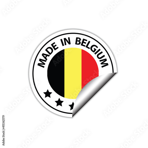 made in Belgian vector stamp. badge with Belgian flag	
