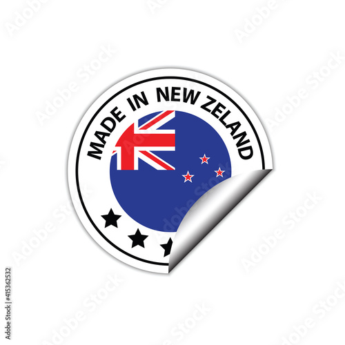 made in New Zealand vector stamp. badge with New Zealand flag	
