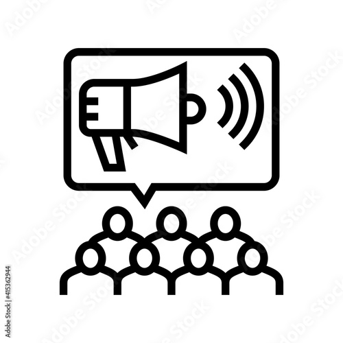 public relations line icon vector. public relations sign. isolated contour symbol black illustration