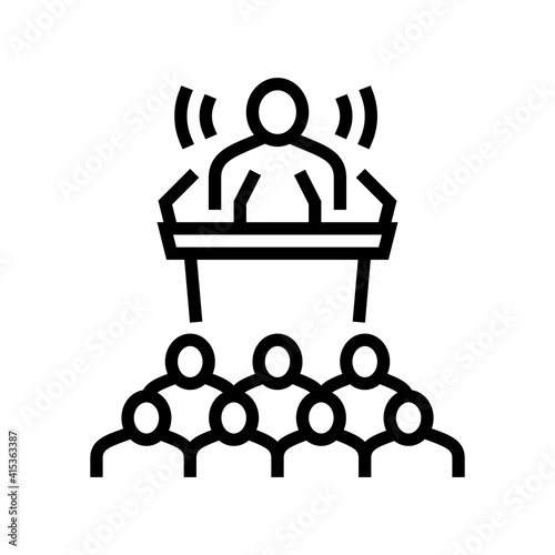 press release line icon vector. press release sign. isolated contour symbol black illustration