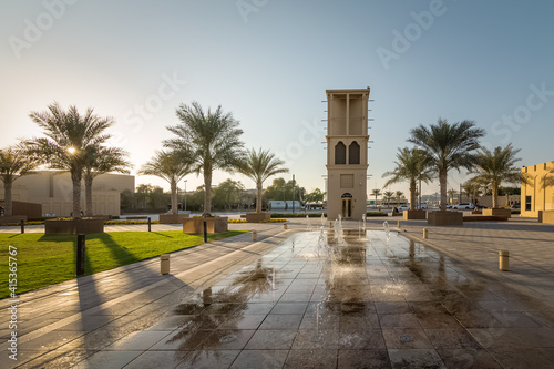 Wonderful evening view in Dammam park - City : Dammam, Saudi Arabia. Selective focused and background blurred. photo