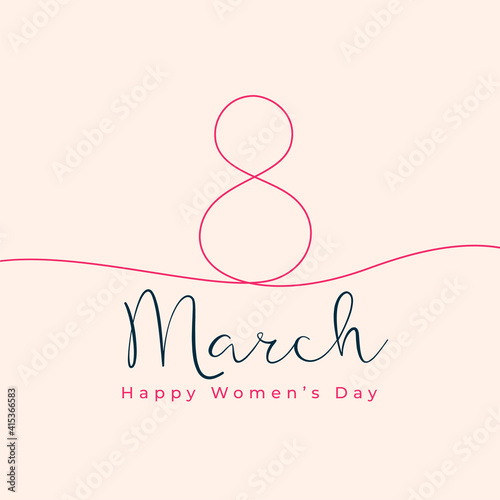 happy women's day line style background design