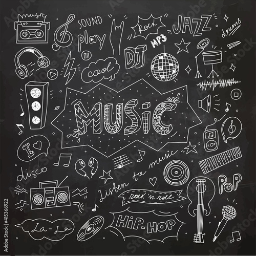 Music Doodle Vector Clip Art Collection