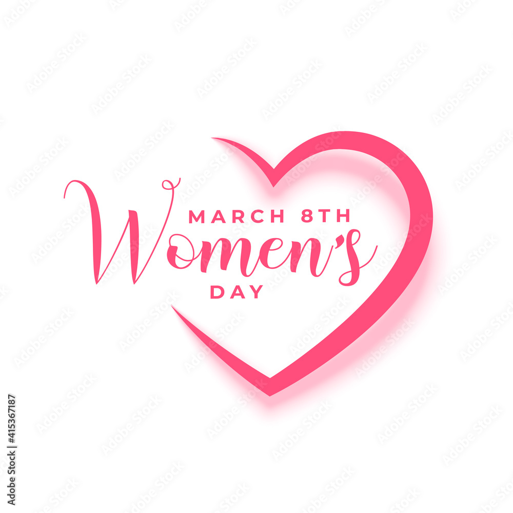 happy women's day card in paper style heart design