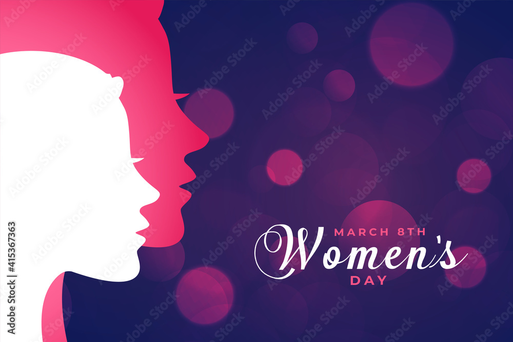 happy women's day celebration background with woman faces