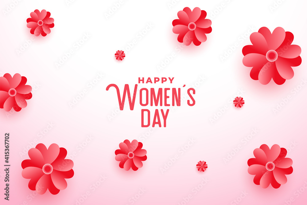 Naklejka premium happy women's day beautiful flower greeting design