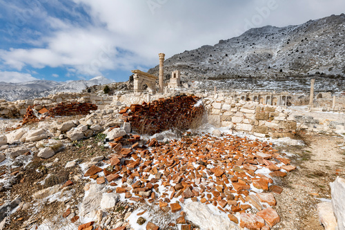 Gymnasium.Welcome to Sagalassos. Isparta, Turkey.To visit the sprawling ruins of Sagalassos, high amid the jagged peaks of Akdag, is to approach myth: the ancient ruined city set in stark. photo