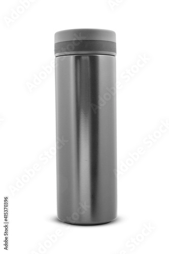Modern colorful Thermos bottle isolated on white background