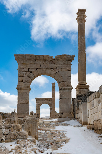 Gymnasium.Welcome to Sagalassos. Isparta, Turkey.To visit the sprawling ruins of Sagalassos, high amid the jagged peaks of Akdag, is to approach myth: the ancient ruined city set in stark. photo