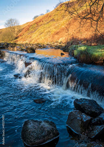 Fototapeta Naklejka Na Ścianę i Meble -  Weir, River Garnock, Kilbirnie, North Ayrshire, Scotland, UK