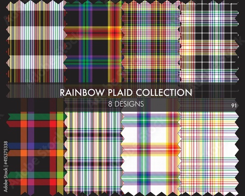 Rainbow Plaid Tartan Seamless Pattern Collection
