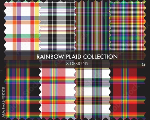 Rainbow Plaid Tartan Seamless Pattern Collection