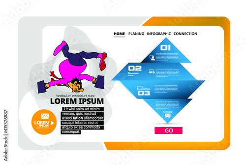 Business concept for internet banners, social media banners, headers of websites, vector illustration 