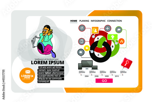 Business concept for internet banners, social media banners, headers of websites, vector illustration 