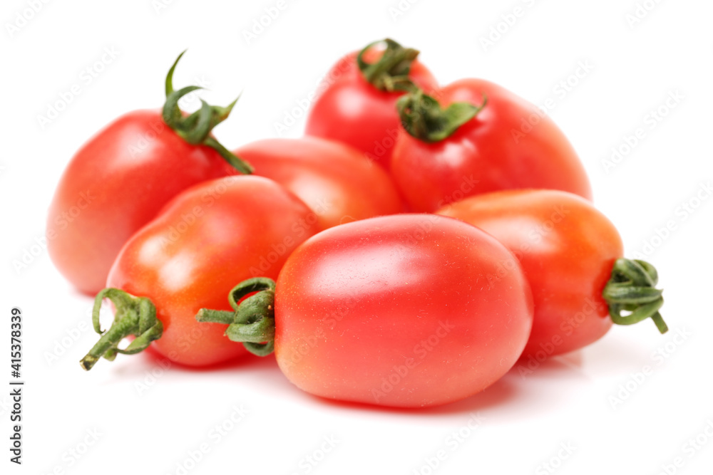 red cherry tomatoes on white background red cherry tomatoes on white background