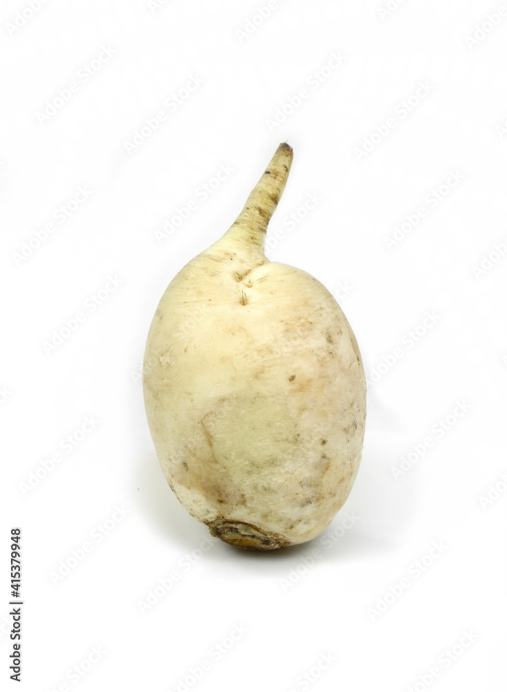 White radishes isolated on a white background. White radishes isolated on a white background.