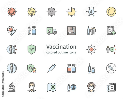 Vaccine outline colored iconset