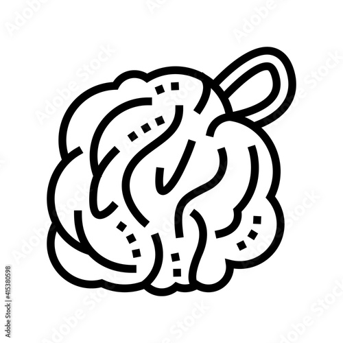 washcloth bath accessory line icon vector. washcloth bath accessory sign. isolated contour symbol black illustration