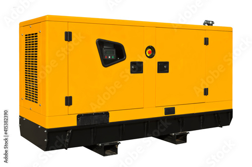 Big modern portable gasoline generator isolated on a white background