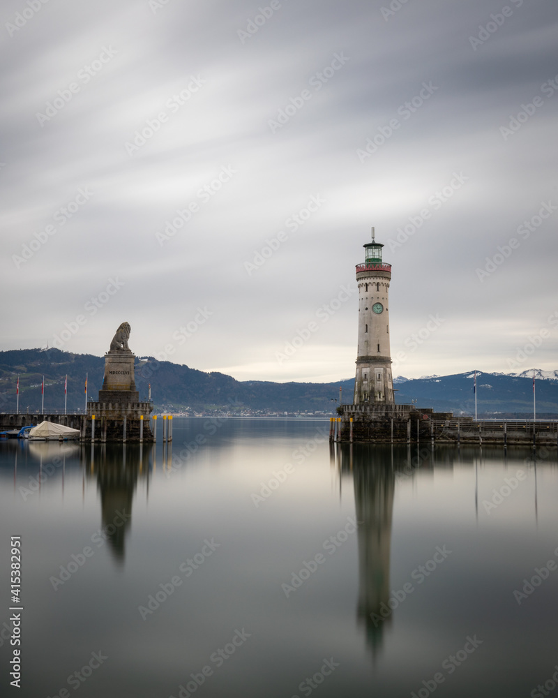 Lindau lighthouse long exposure in the evening 