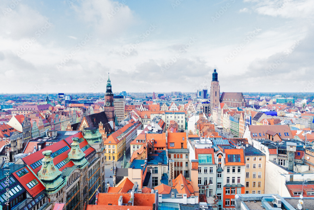 Naklejka premium roofs of Wroclaw