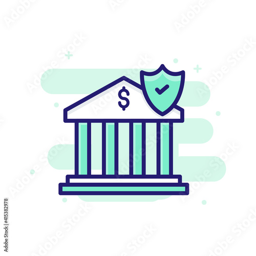 Bank Security vector outline filled icon style illustrator . EPS 10 file 