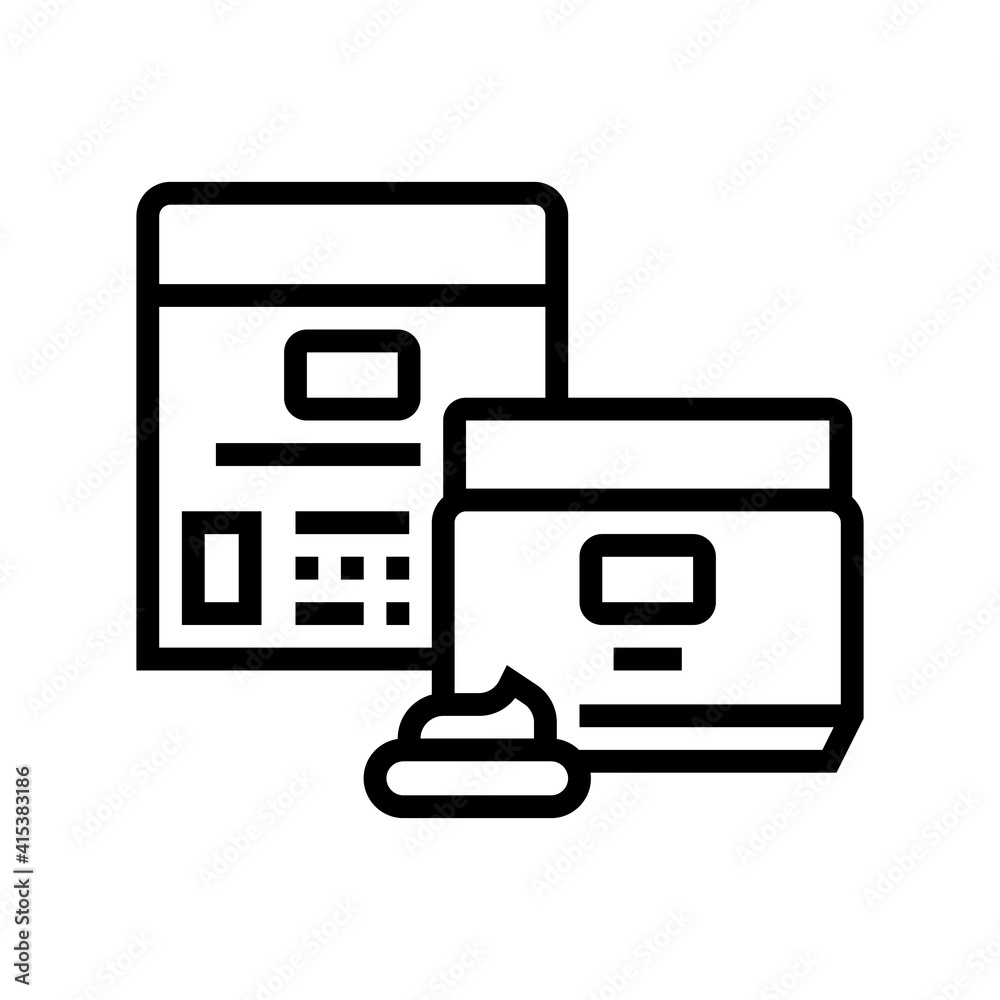 cream container line icon vector. cream container sign. isolated contour symbol black illustration cream container line icon vector. cream container sign. isolated contour symbol black illustration