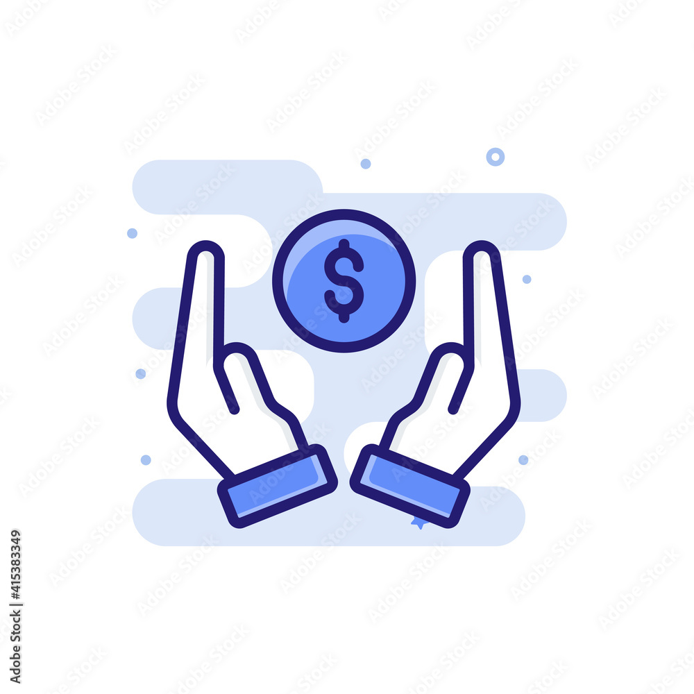Investment vector outline filled icon style illustrator . EPS 10 file 