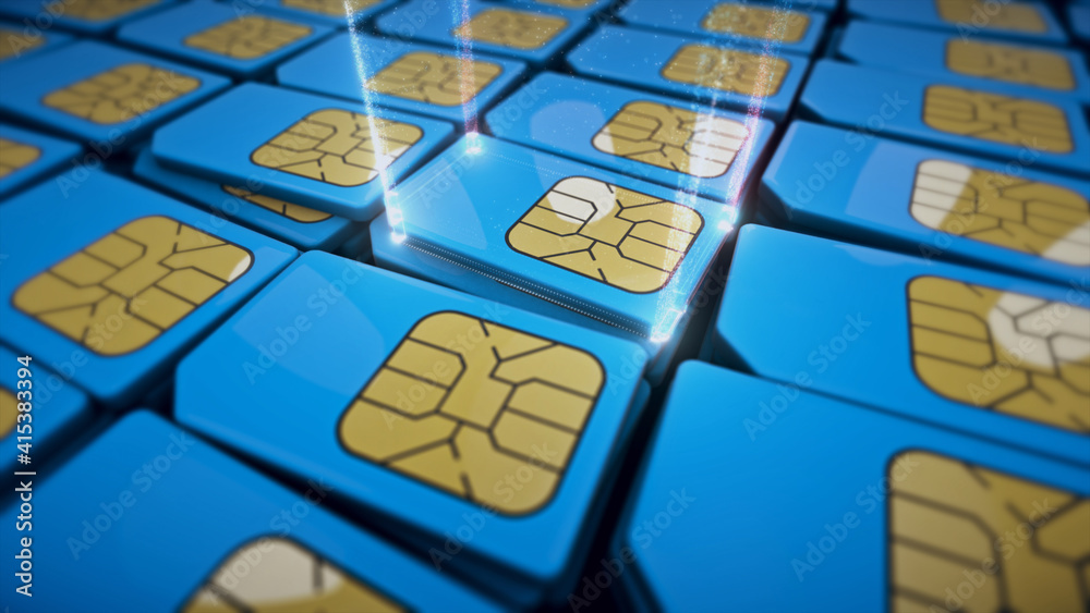 3d Rendered Illustration of Sim Cards. High quality photo 3d Rendered Illustration of Sim Cards. High quality photo
